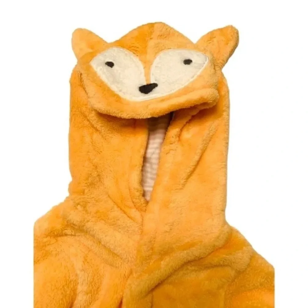 Cloud Island Fox Hooded Bath Robe | 6–9M Orange | NWT